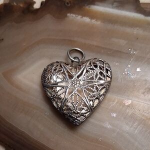 Elegant Silver Heart Pendant